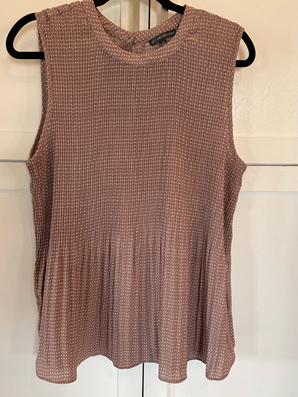 Adriana papell XL Women’s Sleeveless Textured Tank Top - Mauve Pink